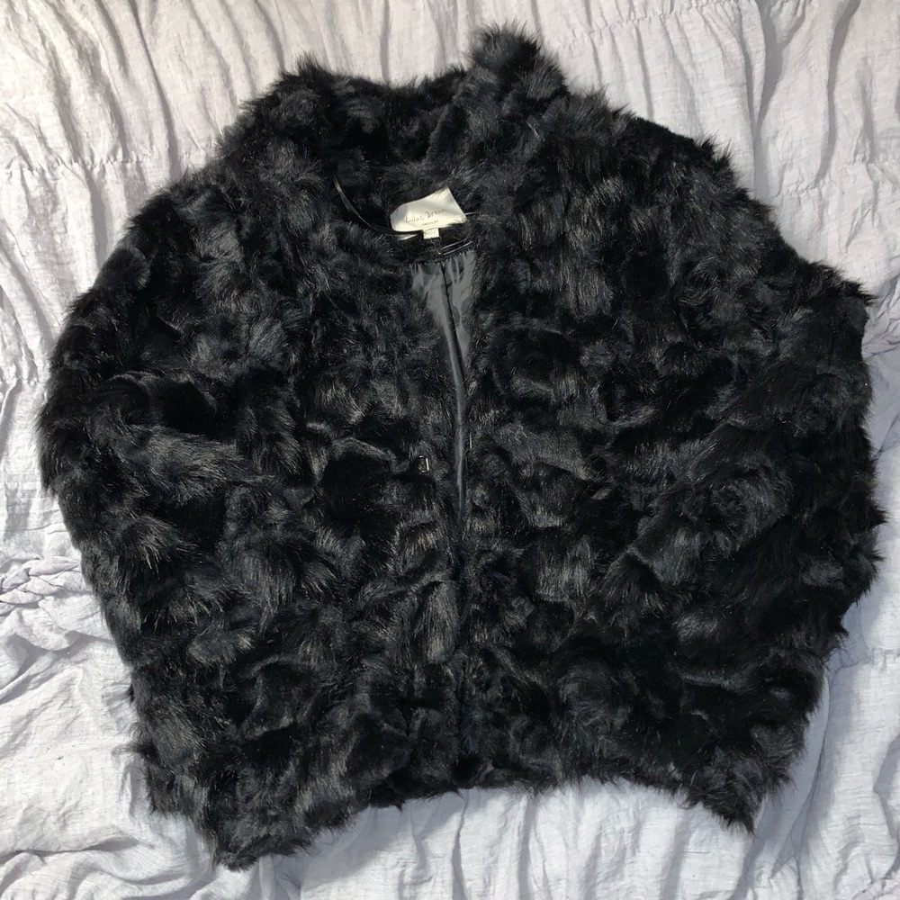 Lilac dream black fur jacket size MED